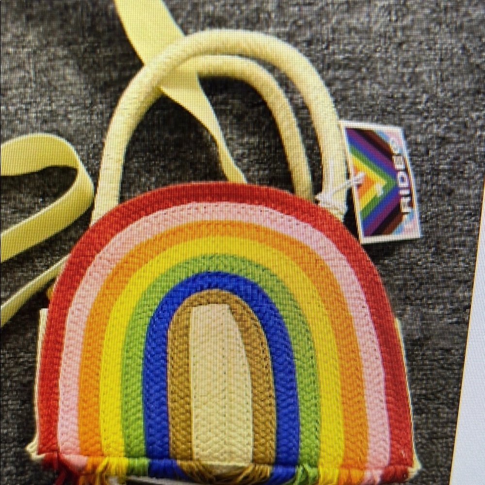 Colorful Rainbow Woven Handbag - Picture 2 of 4